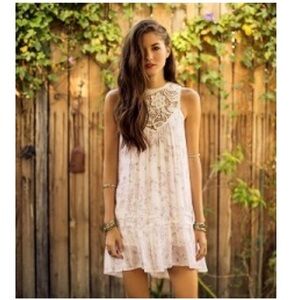 O'Neill Sleeveless Off-White Floral Rayon Dress Boho Romantic Beachy Size XS